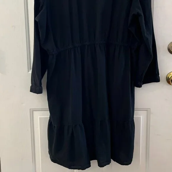 Pact Black Plus-Size Coastal Double Gauze Organic Cotton Sleeve Dress Sz XXXL - Picture 7 of 10